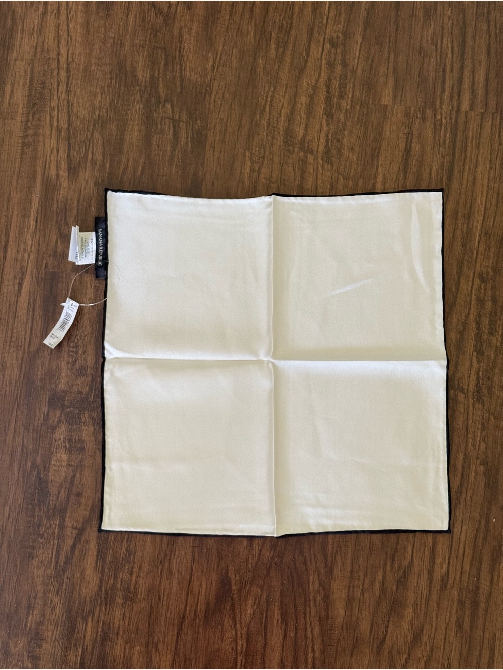 Banana Republic White Pocket Square with Black Trim